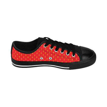 Red Men's Sneakers - Great Empire of Kemet Branded | Bold Style, Comfort, and Heritage