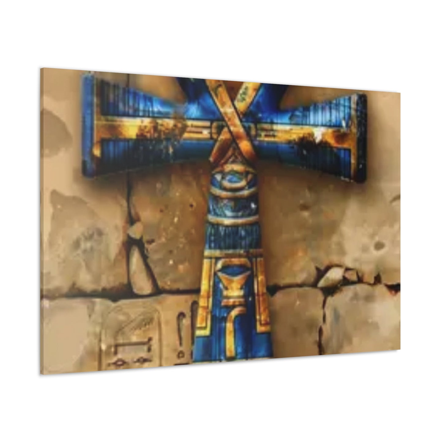 Ankh (Blue) Art Canvas | Symbol of Life and Eternity