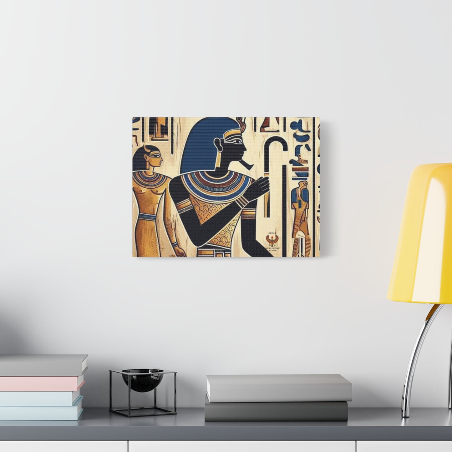 Kemet Art Bleu & Red Canvas | Vibrant Colors, Timeless Heritage