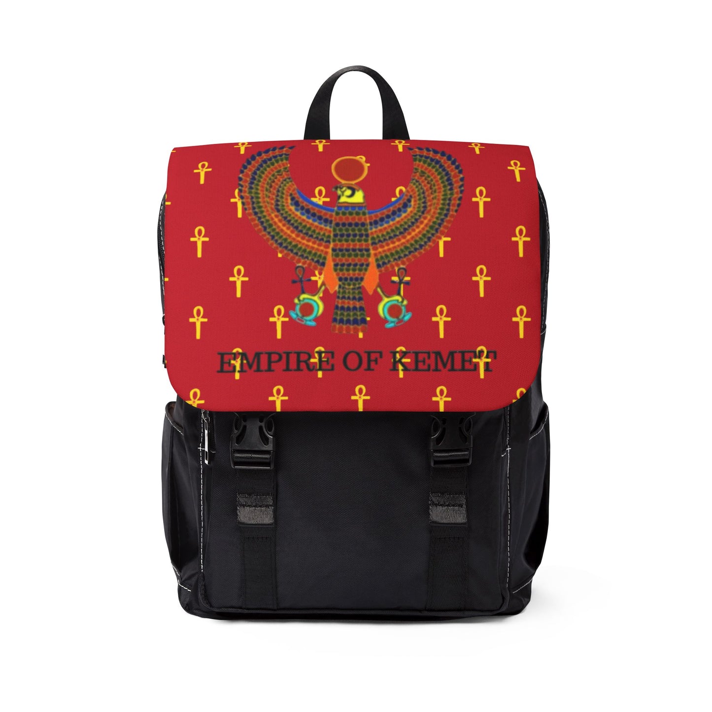 Red Shoulder Backpack - Great Empire of Kemet Branded | Bold Style, Comfort, and Heritage