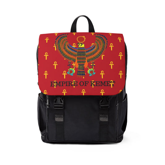 Red Shoulder Backpack - Great Empire of Kemet Branded | Bold Style, Comfort, and Heritage