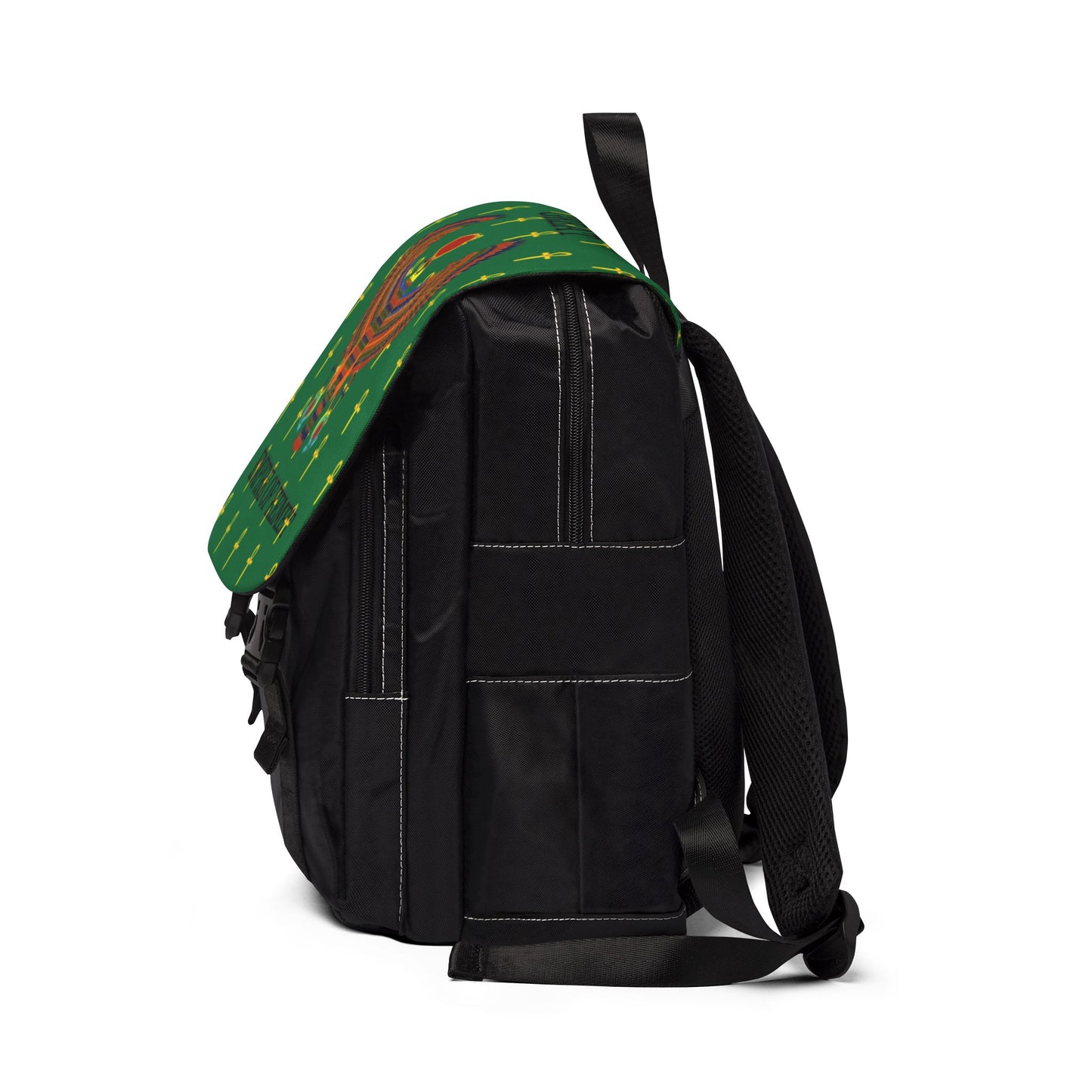 Green Shoulder Backpack - Great Empire of Kemet Branded | Bold Style, Comfort, and Heritage