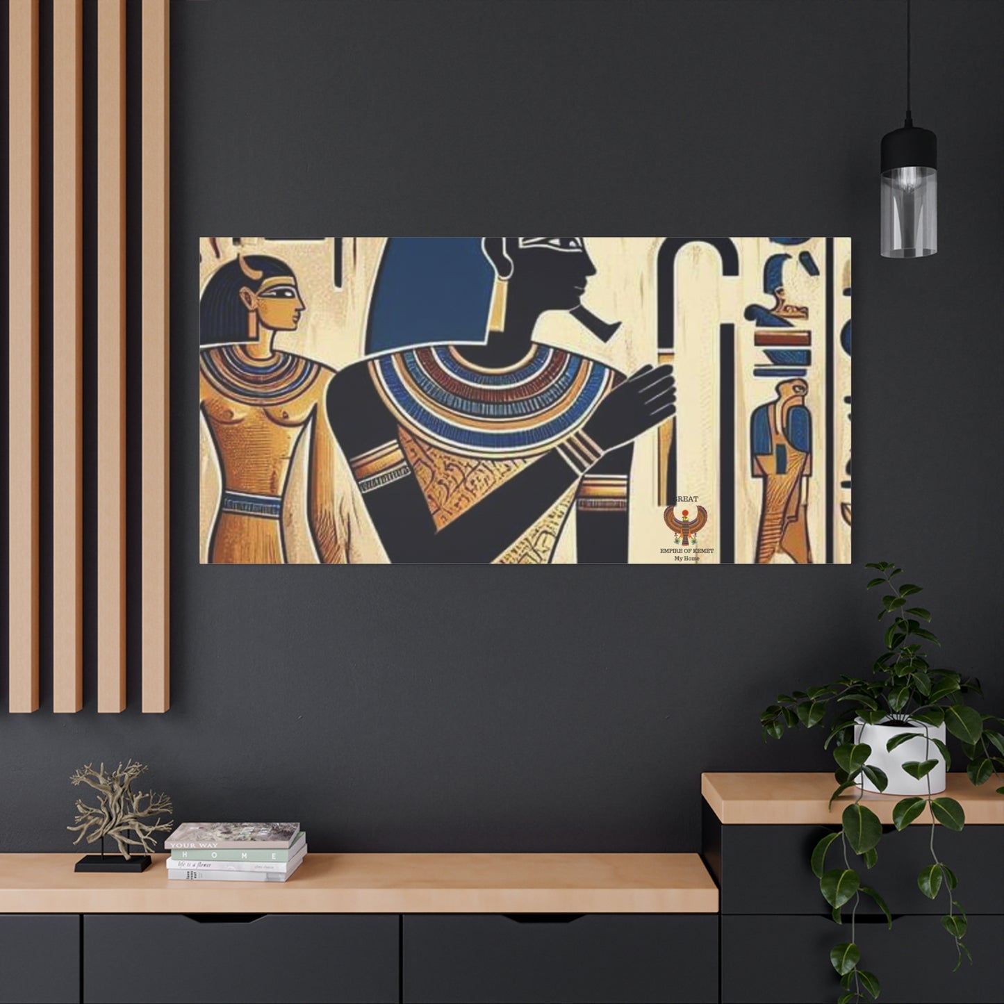 Kemet Art Bleu & Red Canvas | Vibrant Colors, Timeless Heritage