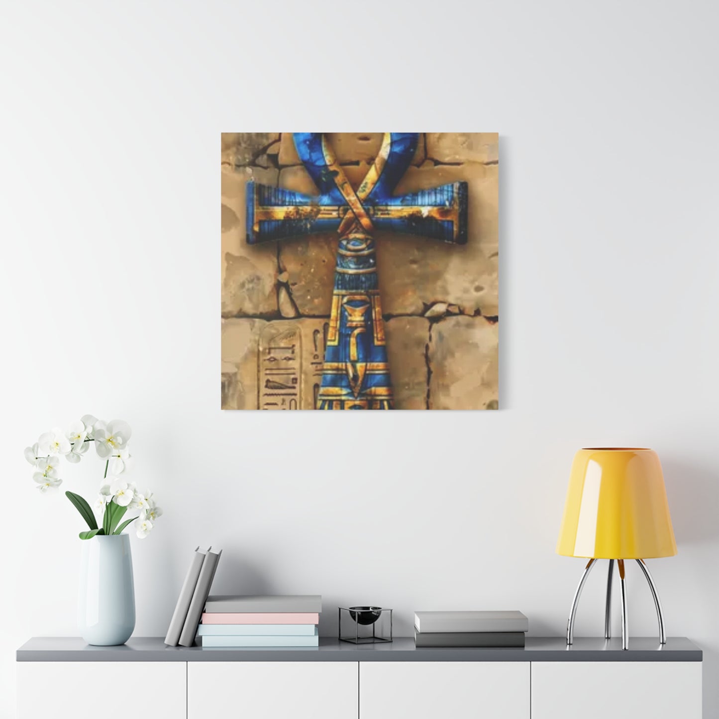 Ankh (Blue) Art Canvas | Symbol of Life and Eternity