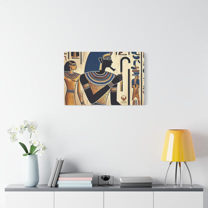 Kemet Art Bleu & Red Canvas | Vibrant Colors, Timeless Heritage