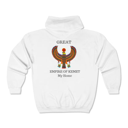 Sweat-shirt à capuche zippé unisexe Heavy Blend™ – Marque Great Empire of Kemet | Style audacieux, confort et héritage