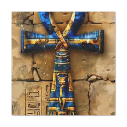 Ankh (Blue) Art Canvas | Symbol of Life and Eternity