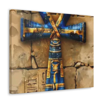 Ankh (Blue) Art Canvas | Symbol of Life and Eternity