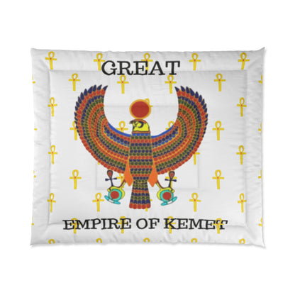 White Comforter Great - Empire of Kemet Branded | Bold Style, Comfort, and Heritage