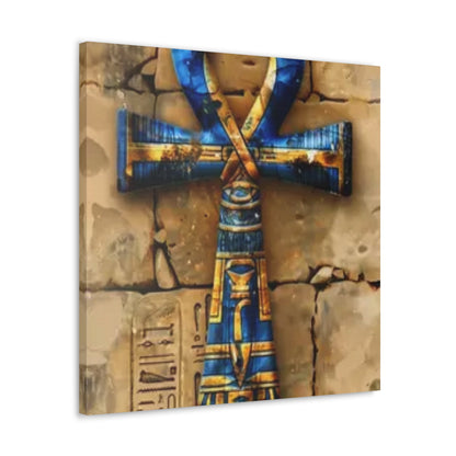 Ankh (Blue) Art Canvas | Symbol of Life and Eternity