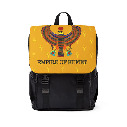 Yellow Shoulder Backpack - Great Empire of Kemet Branded | Bold Style, Comfort, and Heritage