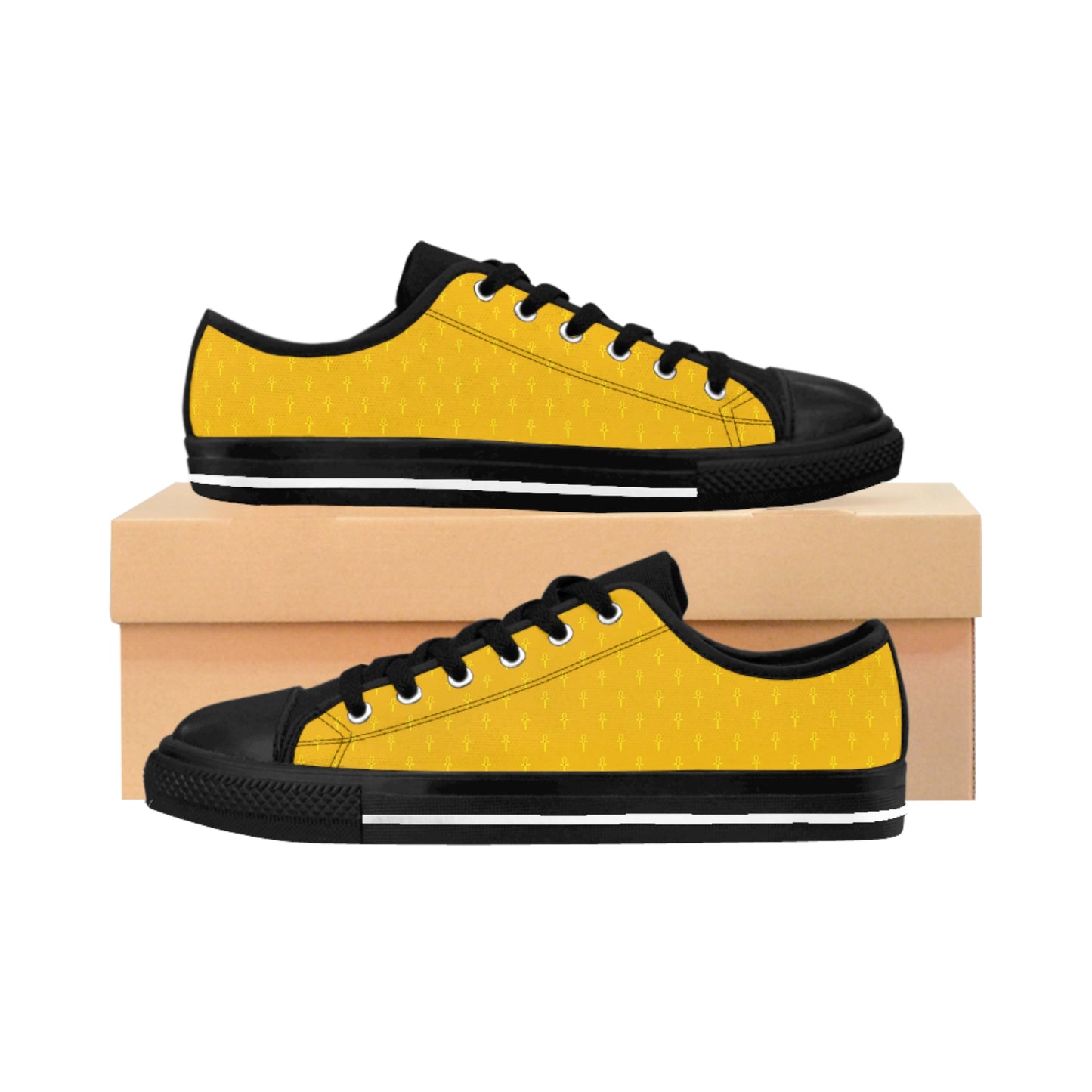 Yellow Men's Sneakers- Great Empire of Kemet Branded | Bold Style, Comfort, and Heritage