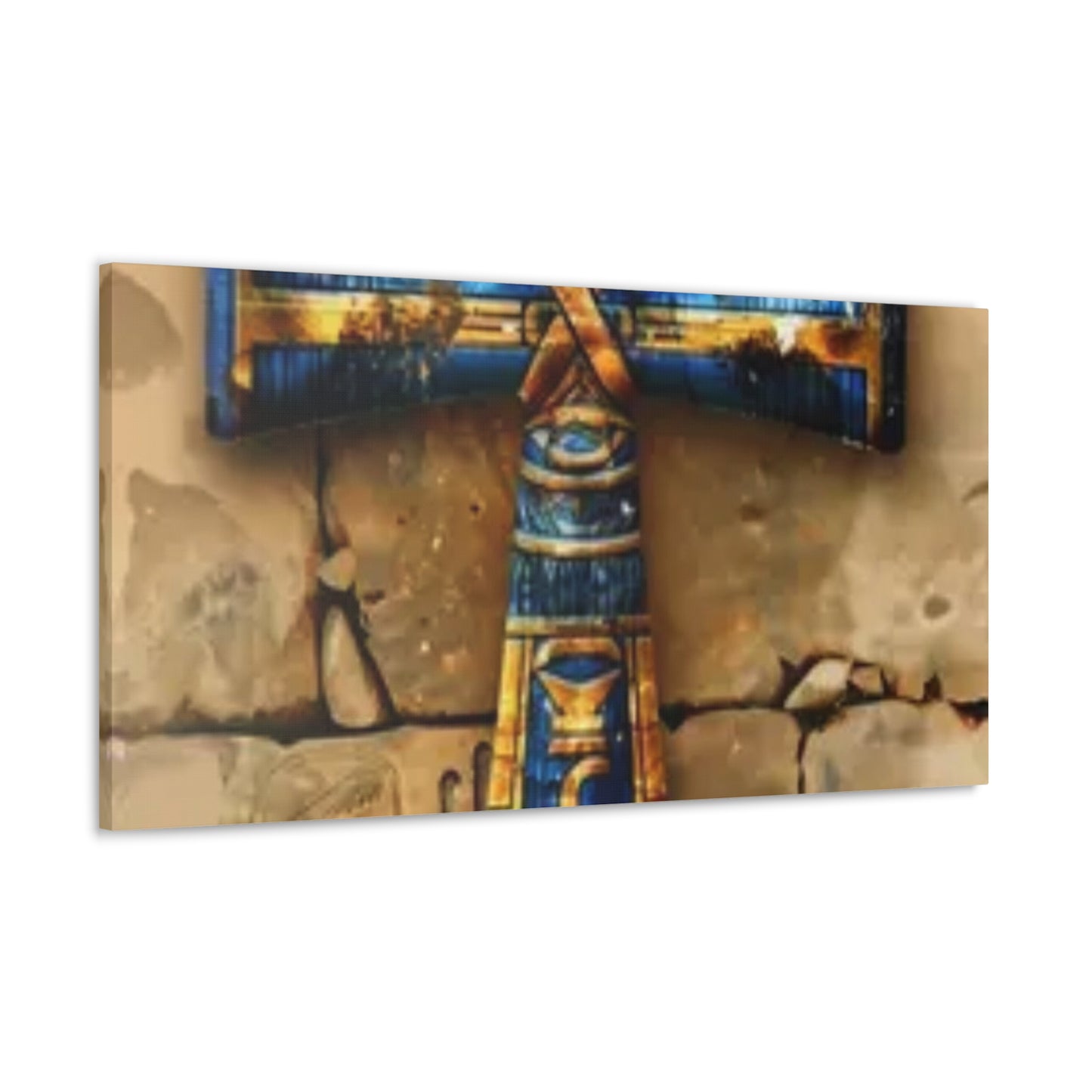 Ankh (Blue) Art Canvas | Symbol of Life and Eternity