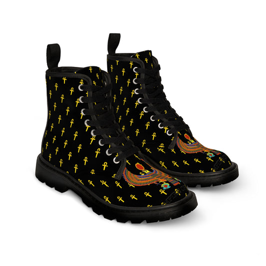 Women's Canvas Boots - Great Empire of Kemet Branded | Bold Style, Comfort, and Heritage