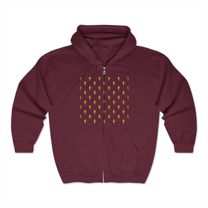Sweat-shirt à capuche zippé unisexe Heavy Blend™ – Marque Great Empire of Kemet | Style audacieux, confort et héritage