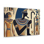 Kemet Art Bleu & Red Canvas | Vibrant Colors, Timeless Heritage