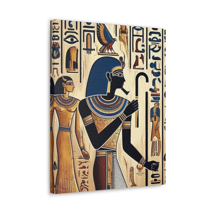 Kemet Art Bleu & Red Canvas | Vibrant Colors, Timeless Heritage