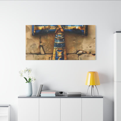 Ankh (Blue) Art Canvas | Symbol of Life and Eternity