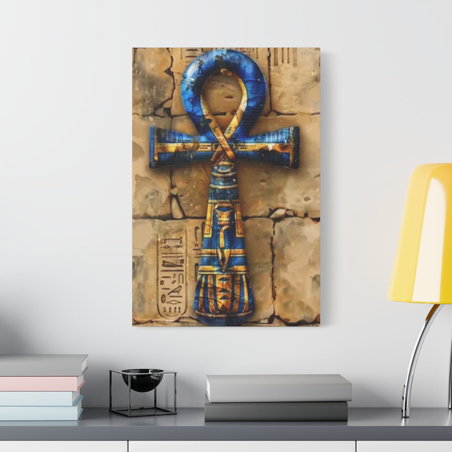 Ankh (Blue) Art Canvas | Symbol of Life and Eternity