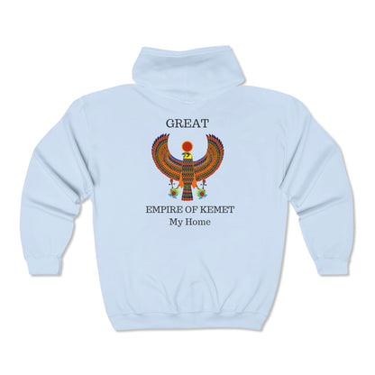 Sweat-shirt à capuche zippé unisexe Heavy Blend™ – Marque Great Empire of Kemet | Style audacieux, confort et héritage