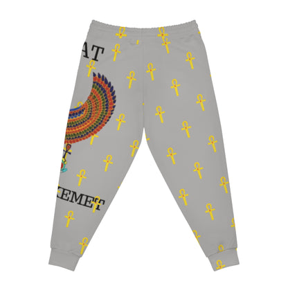 Grey Athletic Joggers - Great Empire of Kemet Branded | Bold Style, Comfort, and Heritage