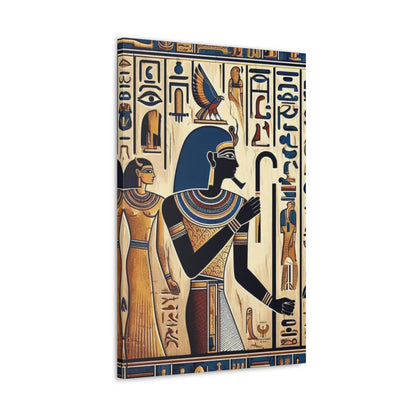 Kemet Art Bleu & Red Canvas | Vibrant Colors, Timeless Heritage