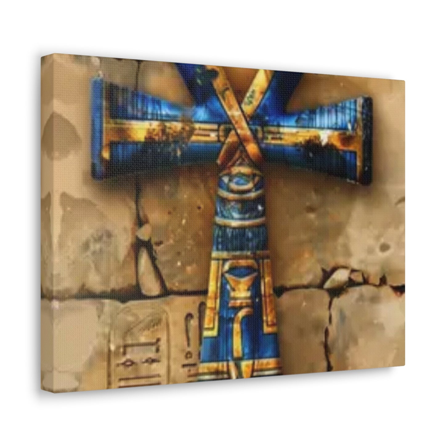 Ankh (Blue) Art Canvas | Symbol of Life and Eternity