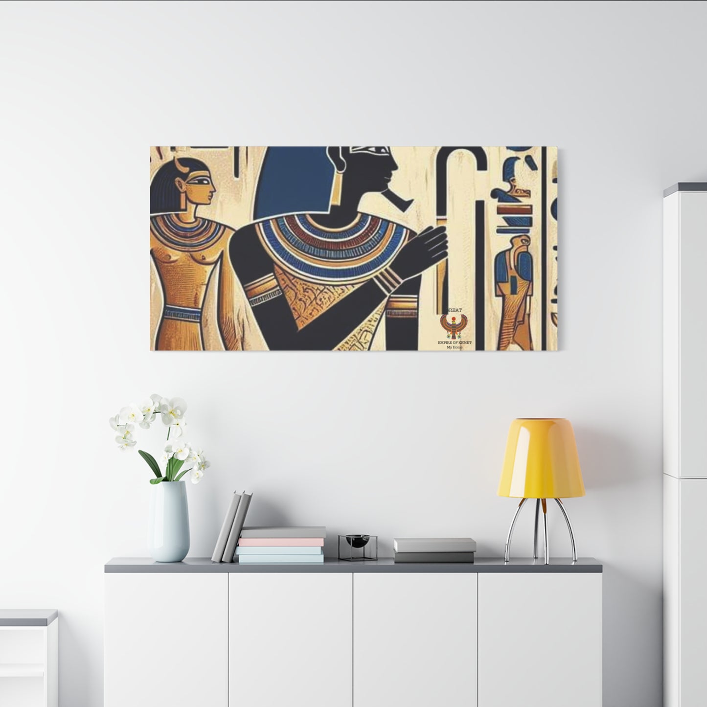 Kemet Art Bleu & Red Canvas | Vibrant Colors, Timeless Heritage