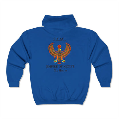 Sweat-shirt à capuche zippé unisexe Heavy Blend™ – Marque Great Empire of Kemet | Style audacieux, confort et héritage