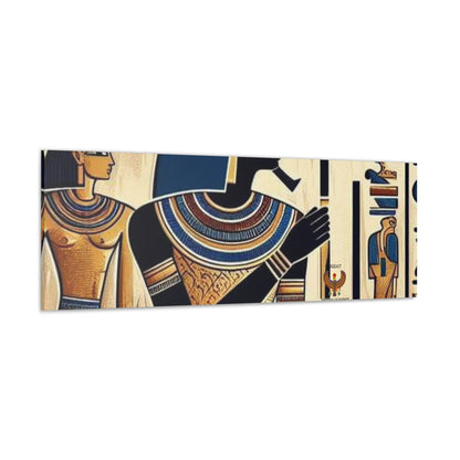 Kemet Art Bleu & Red Canvas | Vibrant Colors, Timeless Heritage