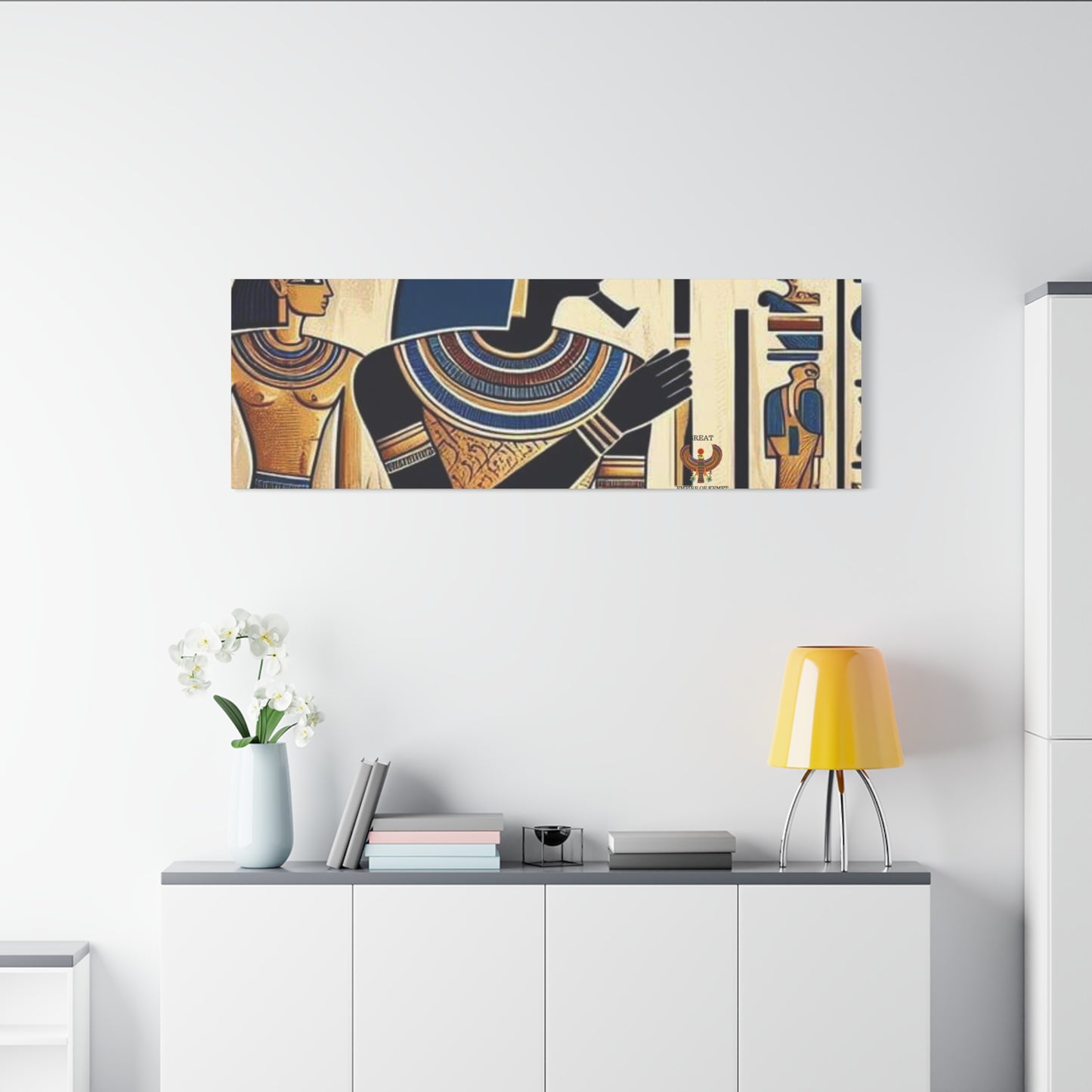 Kemet Art Bleu & Red Canvas | Vibrant Colors, Timeless Heritage