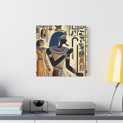 Kemet Art Bleu & Red Canvas | Vibrant Colors, Timeless Heritage