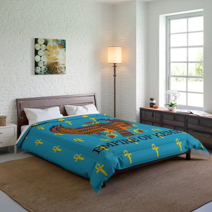 Turquoise Comforter - Great Empire of Kemet Branded | Bold Style, Comfort, and Heritage