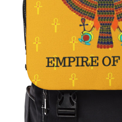 Yellow Shoulder Backpack - Great Empire of Kemet Branded | Bold Style, Comfort, and Heritage