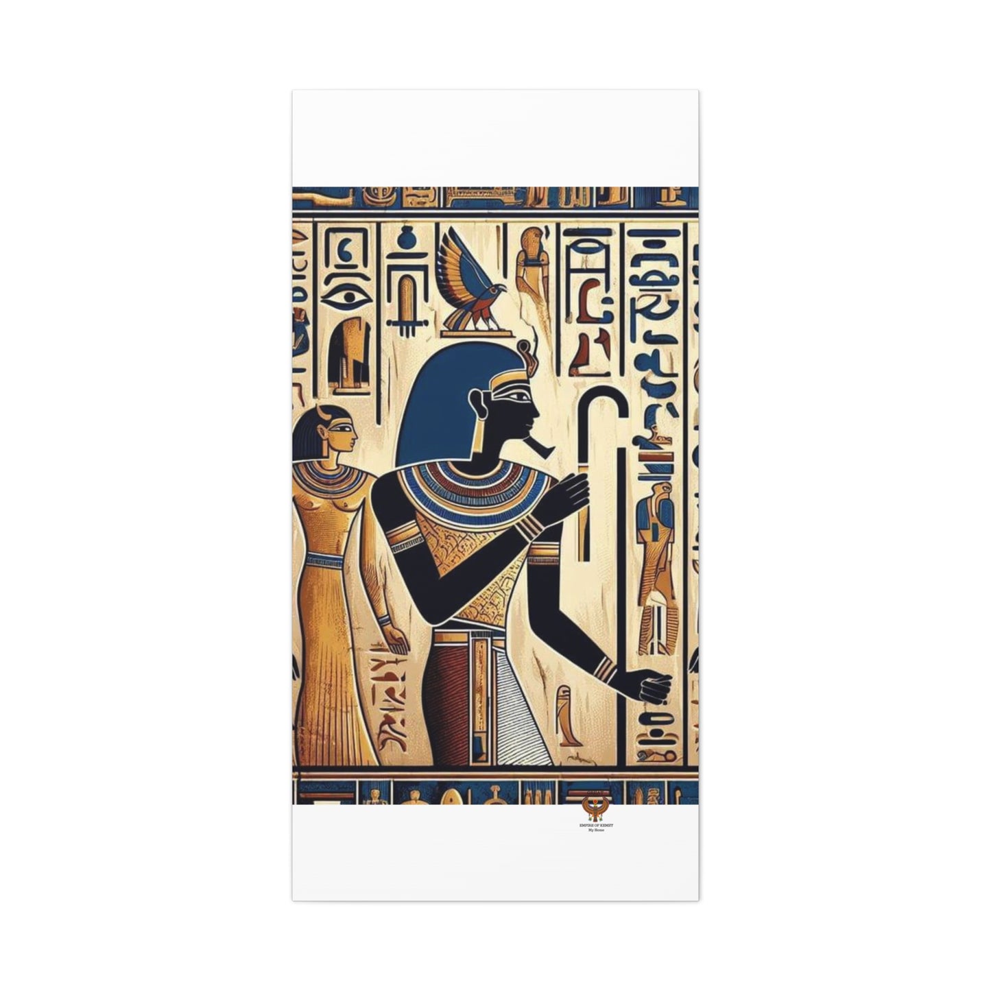 Kemet Art Bleu & Red Canvas | Vibrant Colors, Timeless Heritage