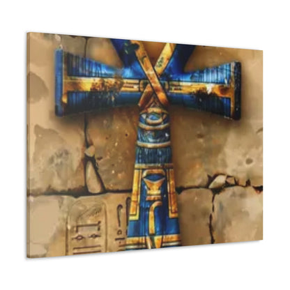 Ankh (Blue) Art Canvas | Symbol of Life and Eternity