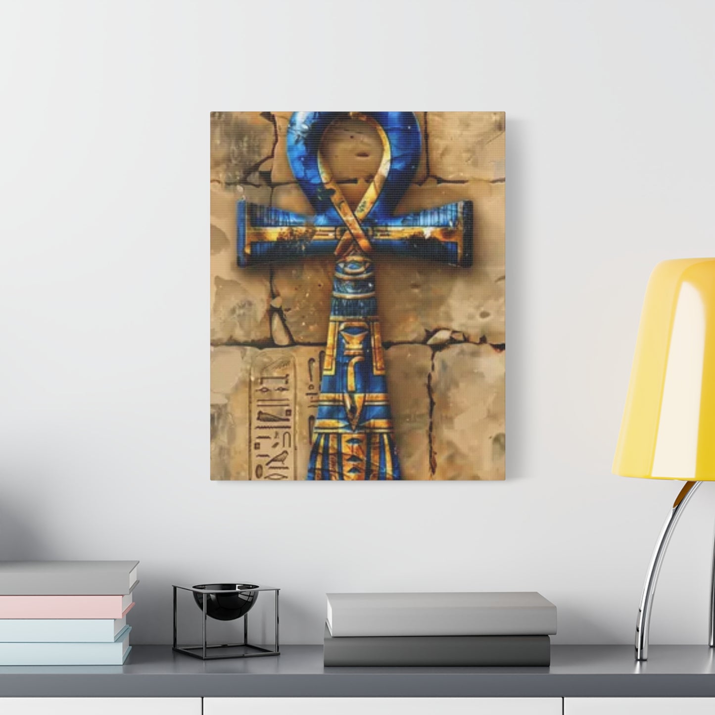 Ankh (Blue) Art Canvas | Symbol of Life and Eternity