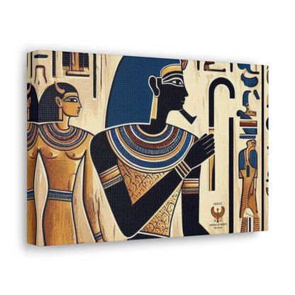 Kemet Art Bleu & Red Canvas | Vibrant Colors, Timeless Heritage