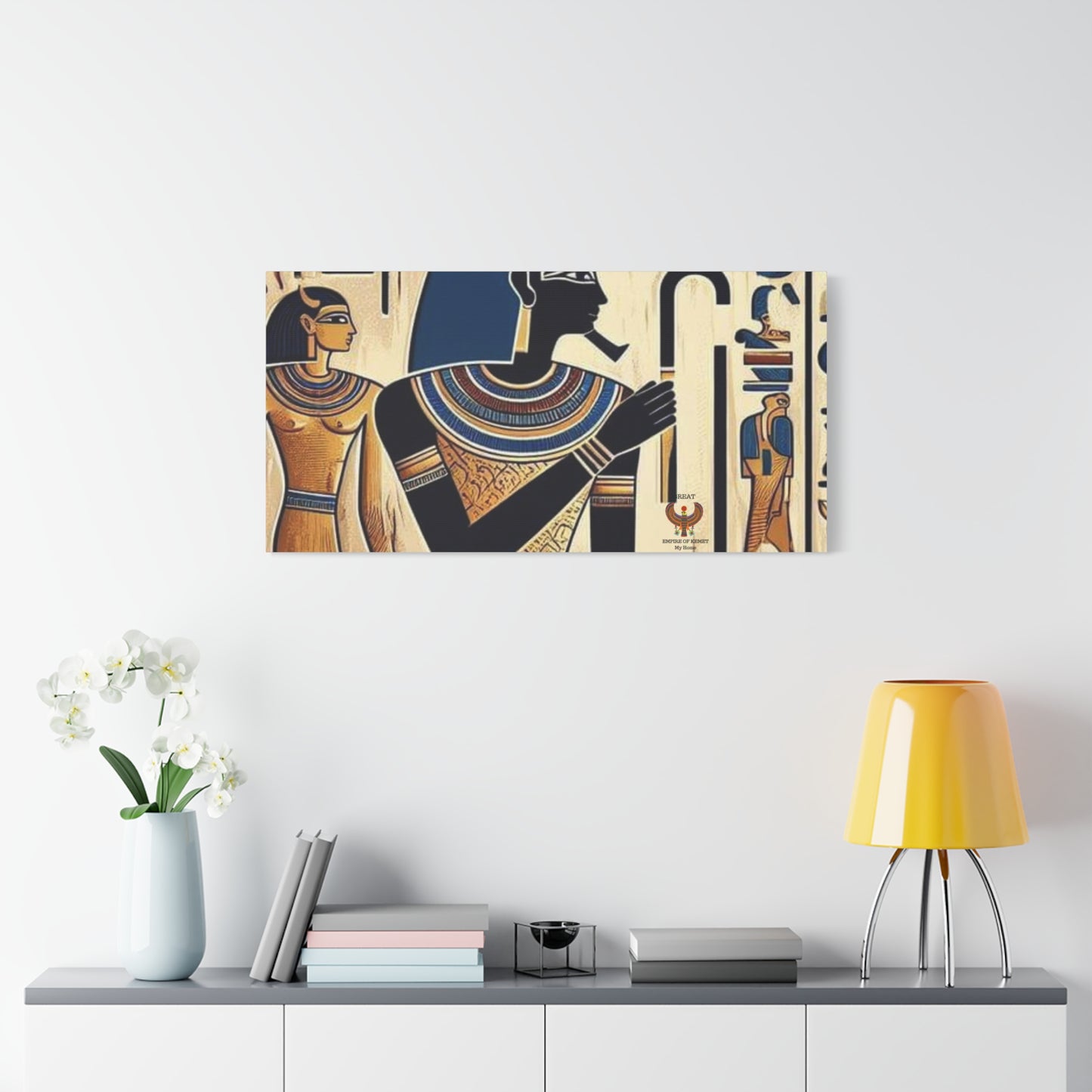 Kemet Art Bleu & Red Canvas | Vibrant Colors, Timeless Heritage