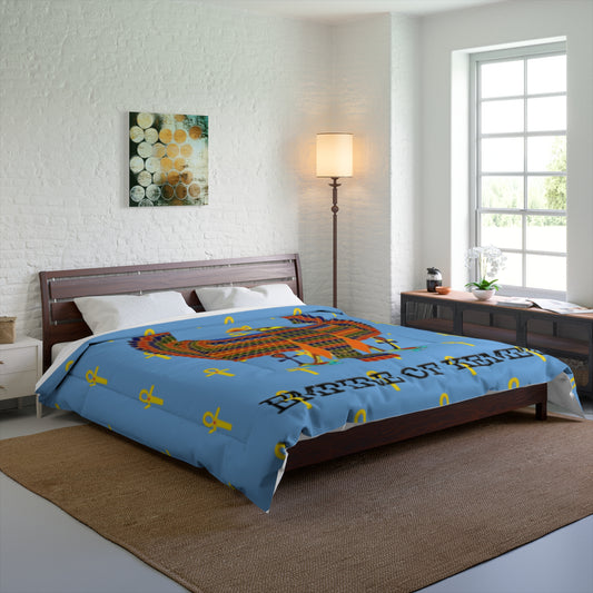 Blue Sky Comforter - Great Empire of Kemet Branded | Bold Style, Comfort, and Heritage