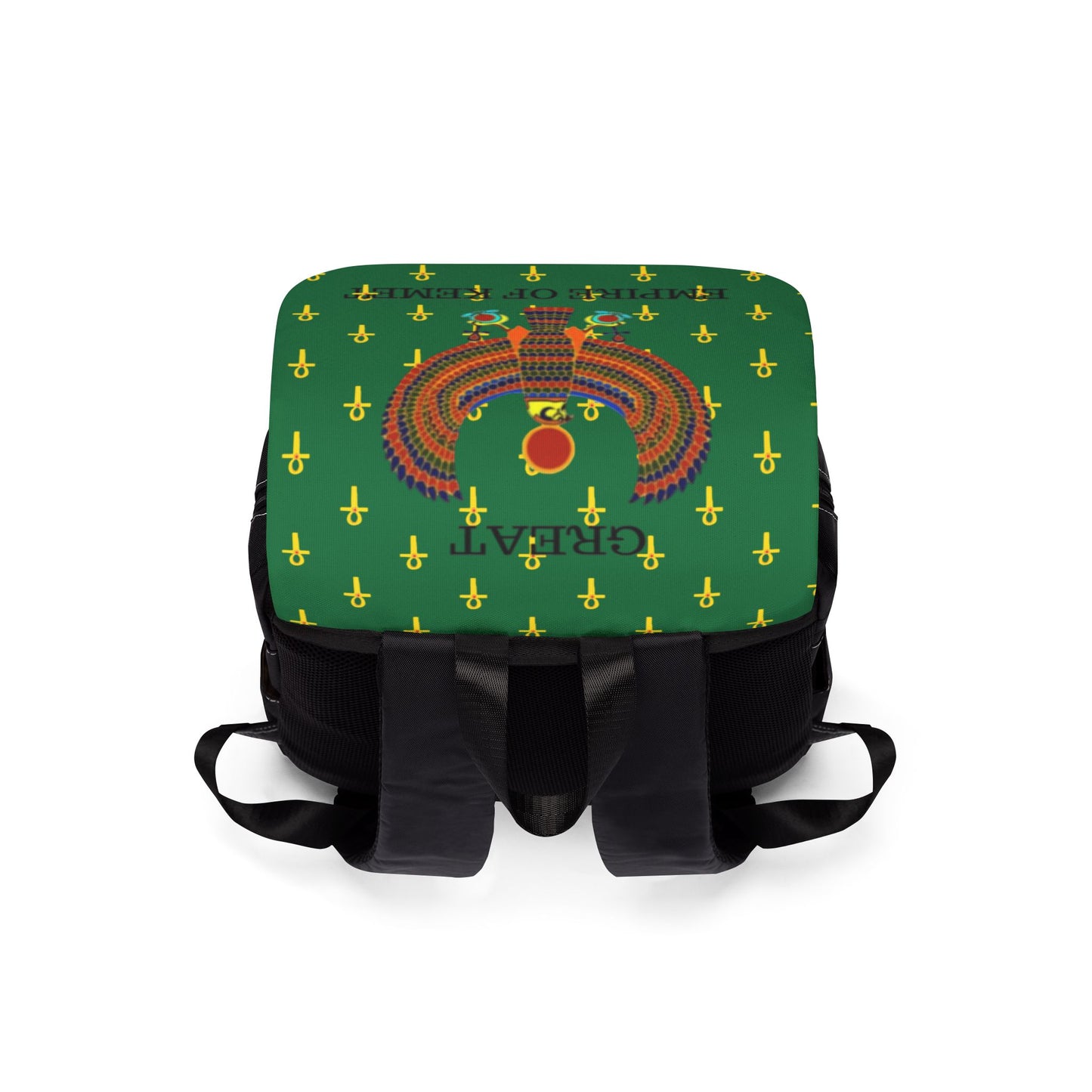 Green Shoulder Backpack - Great Empire of Kemet Branded | Bold Style, Comfort, and Heritage