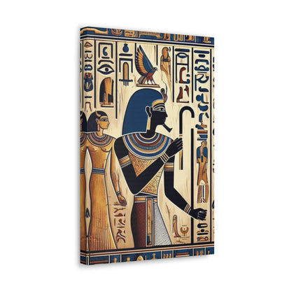 Kemet Art Bleu & Red Canvas | Vibrant Colors, Timeless Heritage