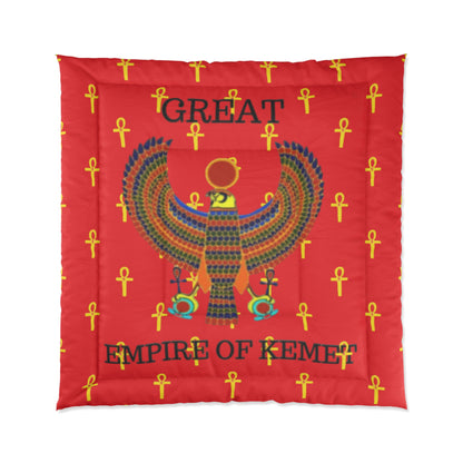 Red Comforter - Great Empire of Kemet Branded | Bold Style, Comfort, and Heritage