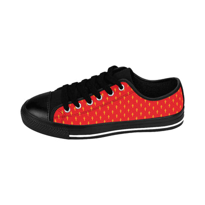 Red Men's Sneakers - Great Empire of Kemet Branded | Bold Style, Comfort, and Heritage