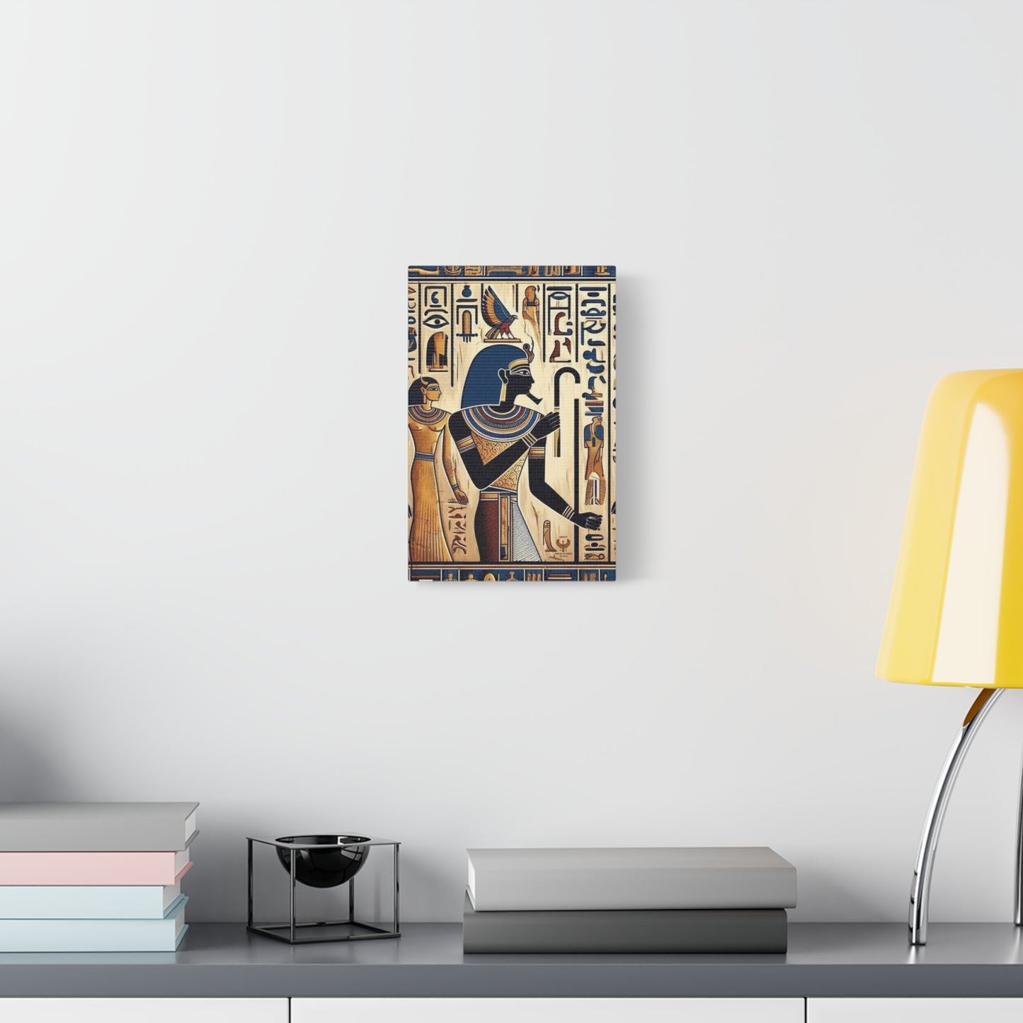 Kemet Art Bleu & Red Canvas | Vibrant Colors, Timeless Heritage