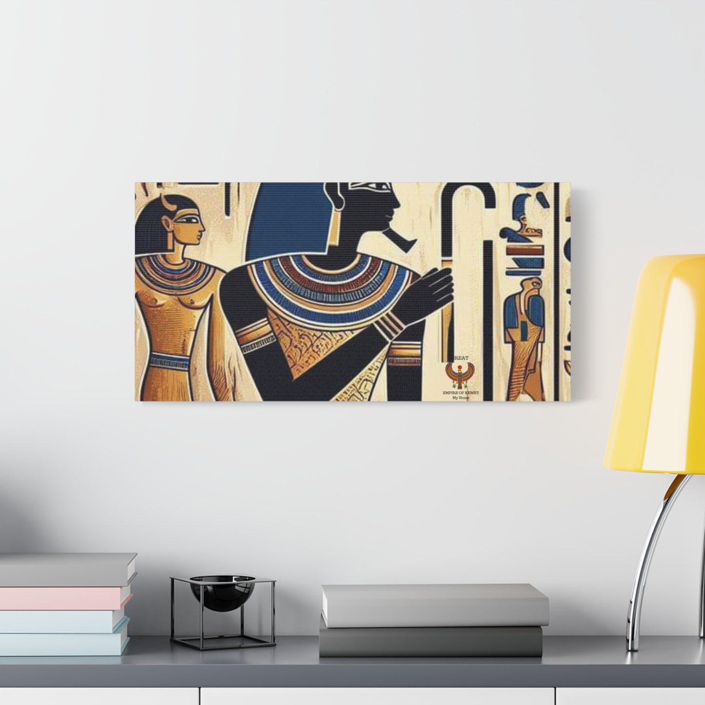 Kemet Art Bleu & Red Canvas | Vibrant Colors, Timeless Heritage