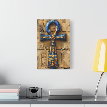 Ankh (Blue) Art Canvas | Symbol of Life and Eternity