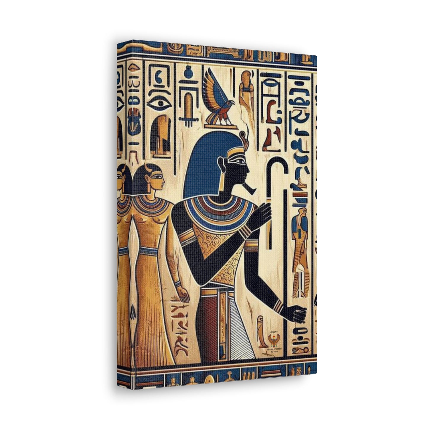 Kemet Art Bleu & Red Canvas | Vibrant Colors, Timeless Heritage