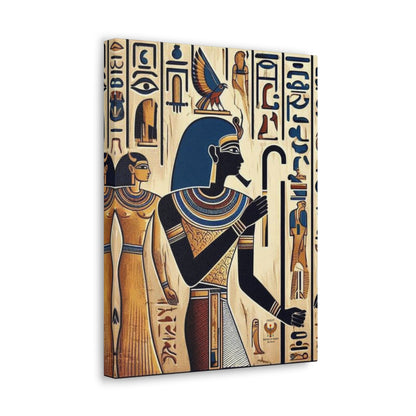 Kemet Art Bleu & Red Canvas | Vibrant Colors, Timeless Heritage