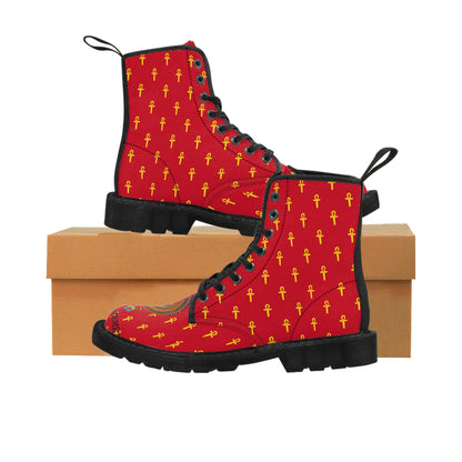 Women's Canvas Boots - Great Empire of Kemet Branded | Bold Style, Comfort, and Heritage